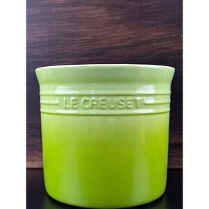 Le Creuset Lime Green Ombre Stoneware Utensil Crock 03.05 6.75in Round Holder